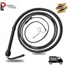 Genuine Leather Bullwhip 4 Feet 16 Plaited Heavy Duty Fully Handmade Heavy Whip