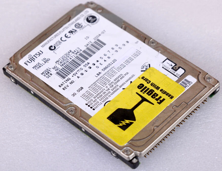 2,5" 6,35cm IDE 44 PIN HDD 30GB FESTPLATTE FUJITSU MHT2030AR CA06297-B413 M844 - Bild 2 von 3