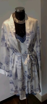 SHEIN 12 Satin Toile Du Jouy nightdress And Robe Set New