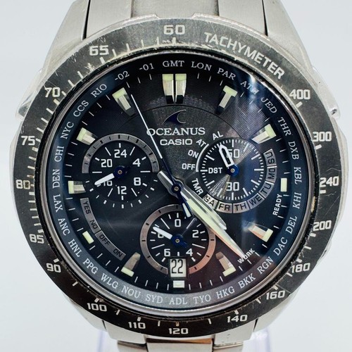 Casio Oceanus OCW-M800 Solar Radio Wave Chronograph Titanium Watch Japan F/S
