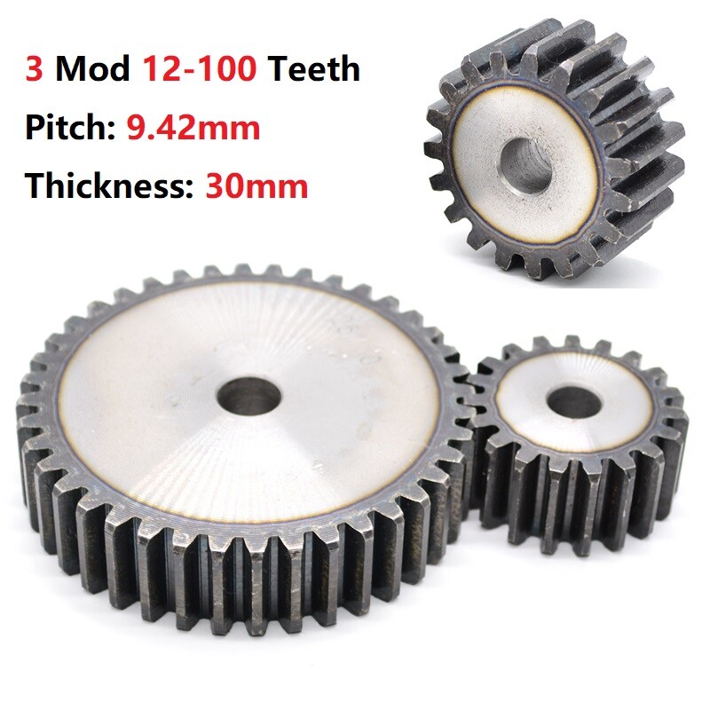 Spur Gears Pinion Gear 3 Mod 12-100 Teeth Transmission Gear 