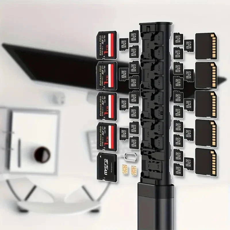 Popup Design 30 Slots Memory Card Case Crush & Shockproof Wallet For 27 Micro Sd - Image 2 of 4