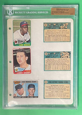 1965 TOPPS BASEBALL FILE COPY BINDER PAGE #407 #408 #409 BGS AUTHENTIC