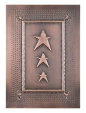 Primitive Country Punched Tin Piesafe Cabinet Panel Star in Solid Copper 