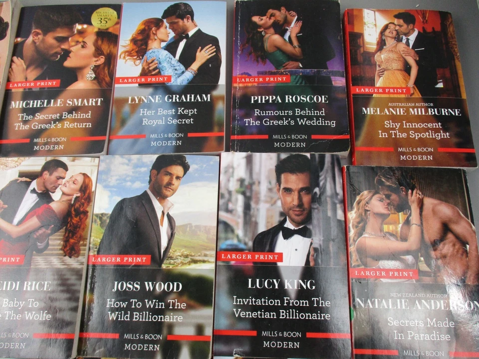 Lote a granel de 18 libros de romance modernos Mills & Boon Bundle - libros de bolsillo impresos más grandes Foto 3 de 4