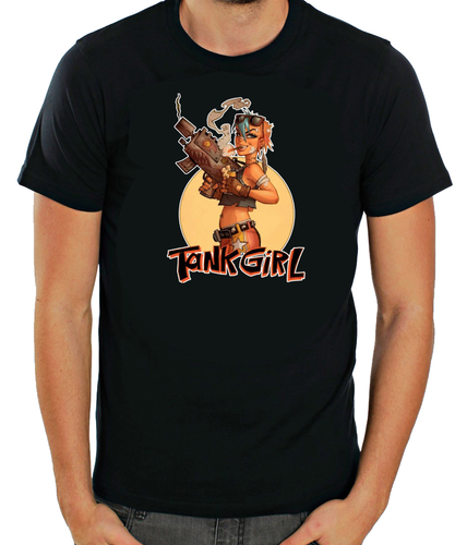 T-shirt Tank Girl femminista Charlie maniche corte bianca uomo G067 - Foto 4 di 5