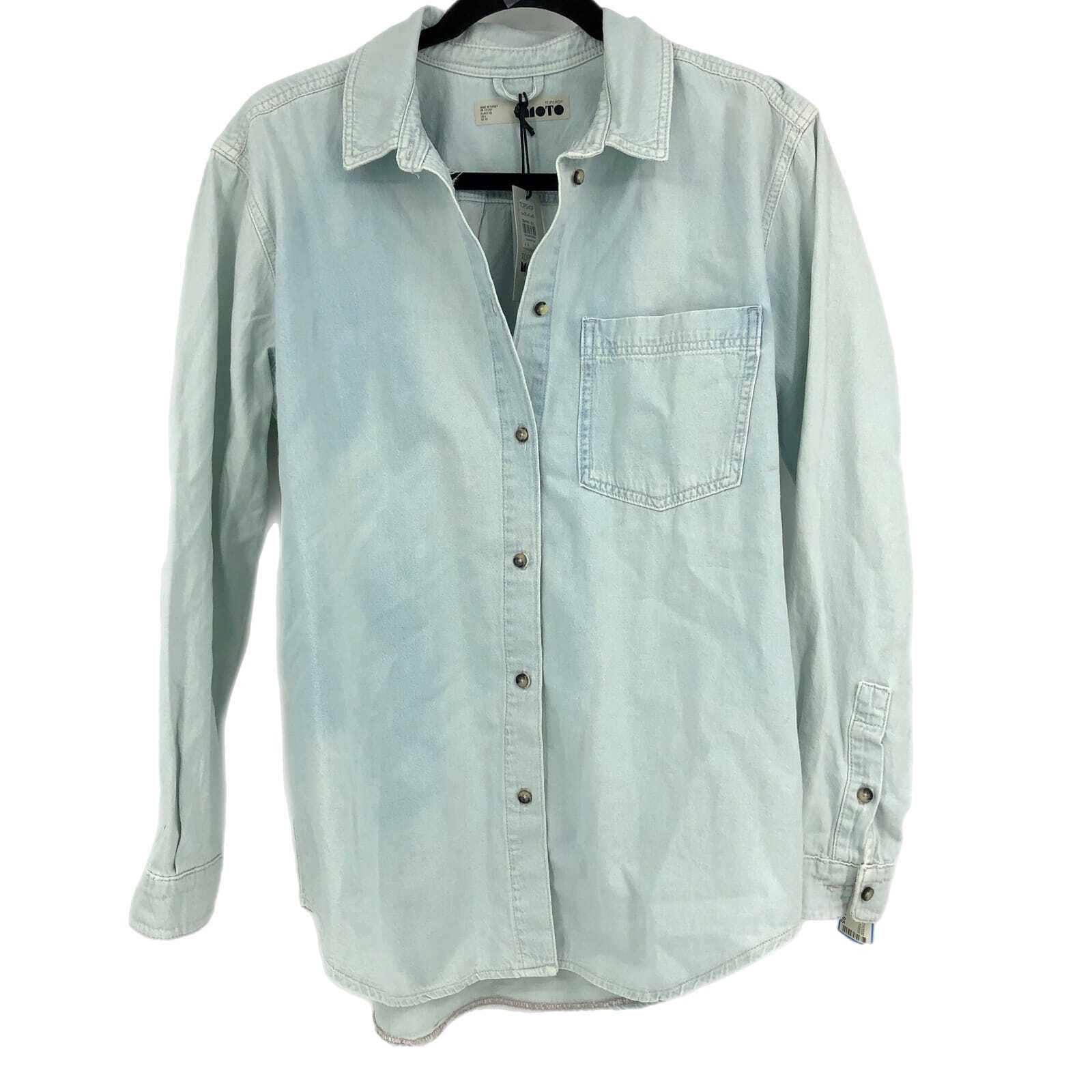 Topshop Blue Basic Button-Up Shirt | Perfect for … - image 1