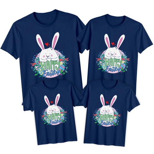 Family Bunny Happy Easter T-Shirt Tee Festival Holiday Matching Outfit 1#ED - Picture 16 of 24