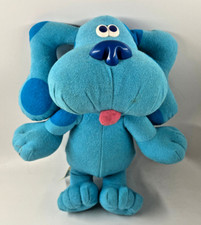 Vtg 1997 TYCO Sing Along Blue Plush Puppy Dog Toy 12" Blues Clues See Video 