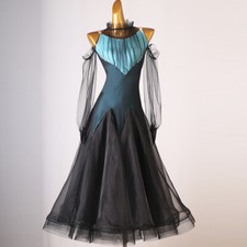 NEW Latin Ballroom Dance Dress Modern Salsa Waltz Standard Long Dress  F721