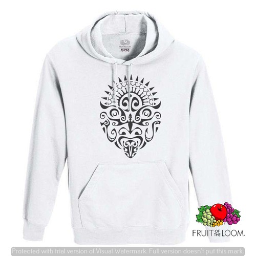 FELPA CON CAPPUCCIO CON TASCA UNISEX FRUIT MASCHERA MAORI F021 | eBay