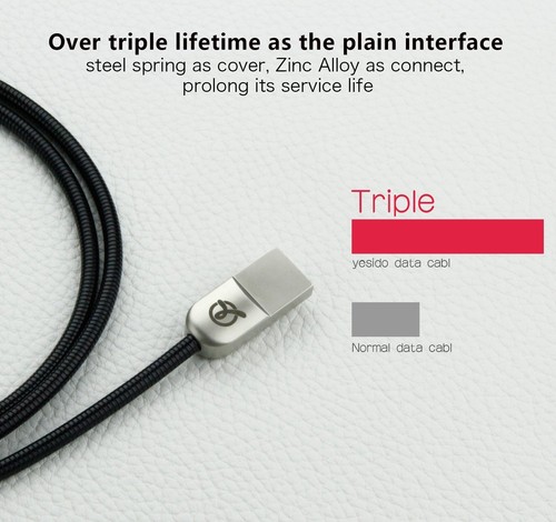 NUOVO FORTE LED Lega Zinica Sincronizzazione Carica USB Cavo Dati iPhone X/8/7/6/5 - Foto 4 di 11