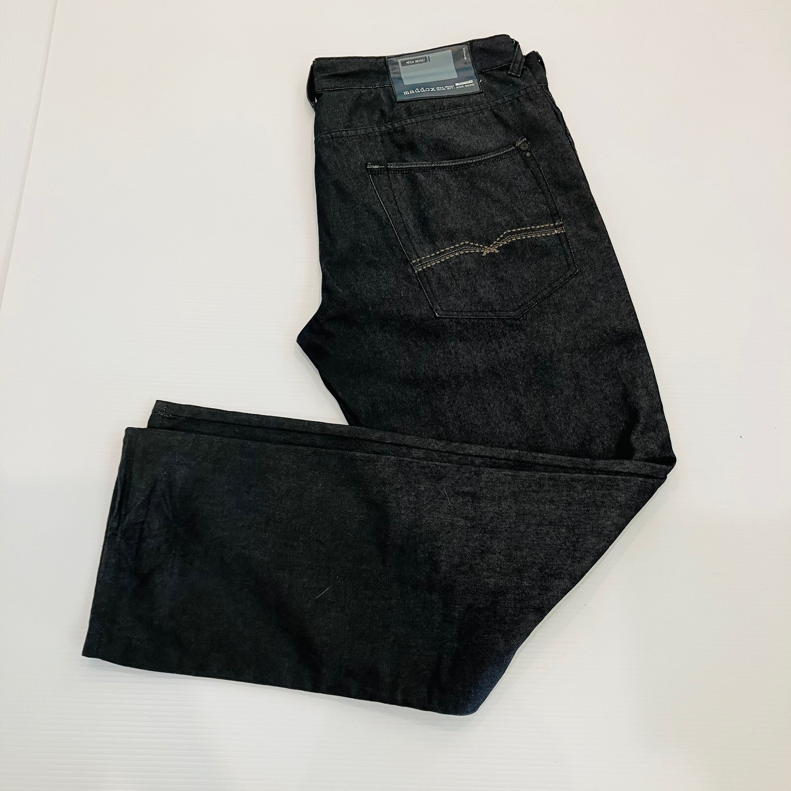 Maddox Mens Size 40 Black Jeans Straight Leg eBay
