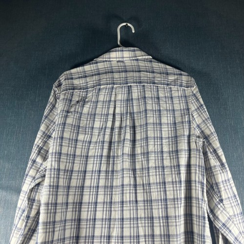 Five Four Mens Shirt White Blue Plaid Button Down Long Sleeve Size XL Cotton - Picture 9 of 11