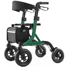 MAXWALK Portable All Terrain Foldable Outdoor Walker 10" Wheels 300lb Senior USA