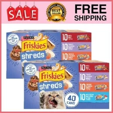 Purina Friskies Shreds Gravy Wet Cat Food Variety Pack, 5.5 oz 80Cans