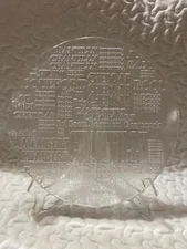 Cheese plate w names of cheeses, 13"Heavy glass Serving Platter Tray Dish