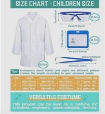 Kids Lab Coat Set Halloween Doctor Costume with Goggles ID Small