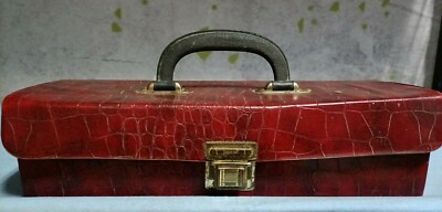 Vintage Musikkassettenhalter 18 Plätze Kunstleder Vintage