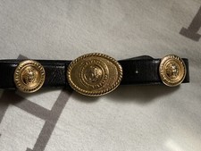 Gorgeous Vintage GIANNI VERSACE Medallion Medusa Lizard Belt 1990 s