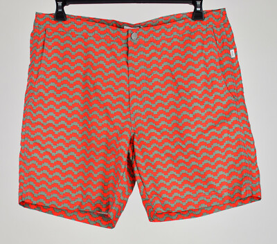 Onia Herren Orange Grau Calder Grafik Aufdruck Badehose Shorts 36