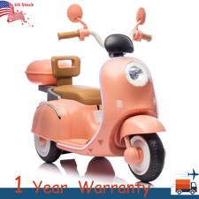 12V Kids Ride On Three-Wheel Electric Motorcycle W/Bluetooth Music For 3-6 Years