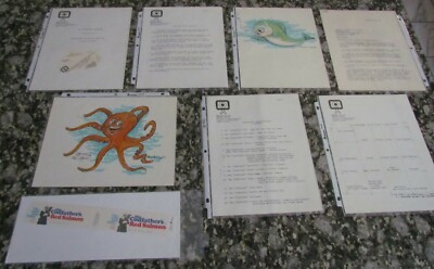 ORIGINAL ADVERTISING PROPOSAL, 2 HAND DRAWINGS, SEATTLE, ANTONELLI, CODFATHER'S