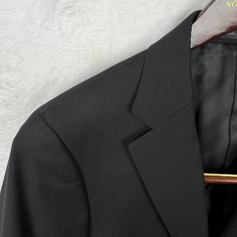 Calvin Klein Traje Chaqueta Blazer Hombre 36S Corto Negro Rayas Lana Abrigo Foto 4 de 4