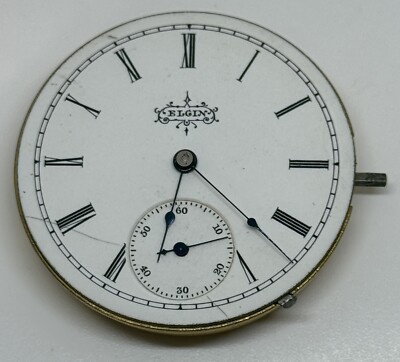 ELGIN POCKET WATCH MOVEMENT 6s Jewels 1893 Does Not