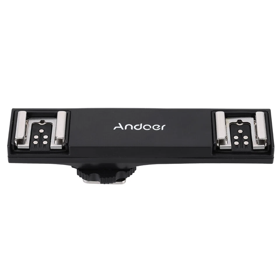 Andoer Dual Hot Shoe Flash Speedlite Light Bracket Splitter for Canon Cam F2Q1 - Image 4 of 4