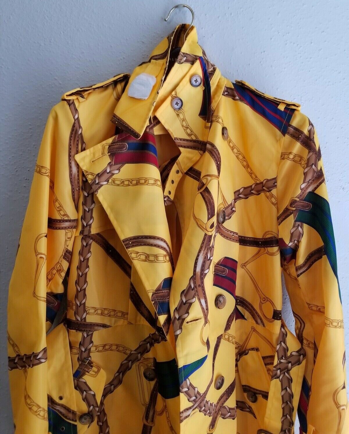 RARE RALPH LAUREN BLUE LABEL ALLOVER STIRRUP WOMEN'S EQUESTRIAN TRENCH COAT:12 image 5