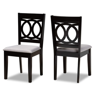 Barret Dining Chair and Dining Chair Grey Fabric Upholstered Espresso Brown F...