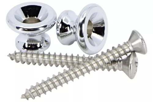 Strap Buttons with Chrome Finish set of 2 - Made in the USA