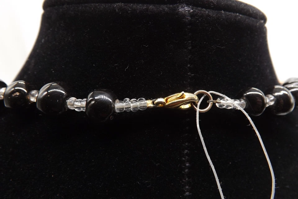 Colar Quênia Kazuri 24" contas bronzeadas arte africana pintada à mão cerâmica contas de argila - Imagem 4 de 4