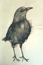 WATERCOLOR ABSTRACT BIRD STRETCHED CANVAS WALL ART READY TO HANG CP229