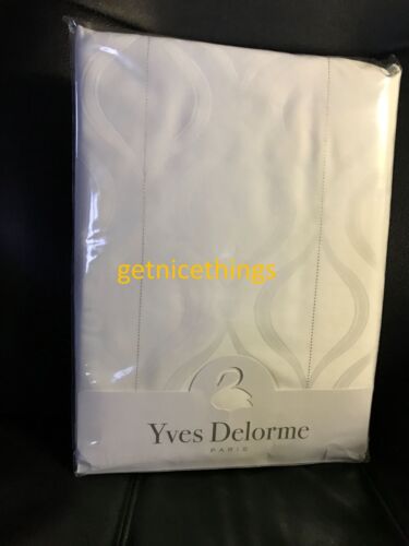 Neu weiß Gegenscheibe Überwurf Yves Delorme Neve bestickt Ornamente Seide Baumwolle - Bild 15 von 16