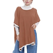 Ponchos for Women Cashmere Feel Poncho Sweater Warm Shawls Baggy Tops for Spr...