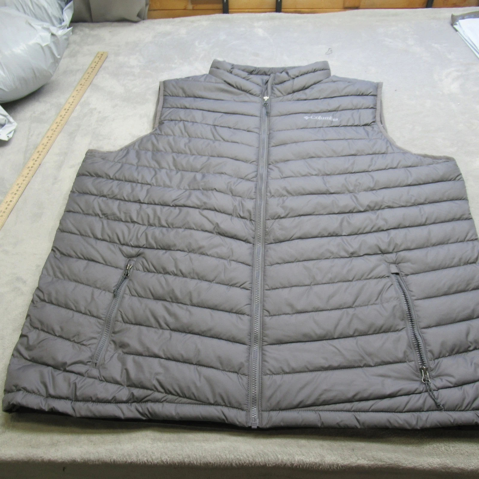 Columbia Vest Mens 3XT Gray Lightweight Insulated Omni Heat Puffer Slope Edge II