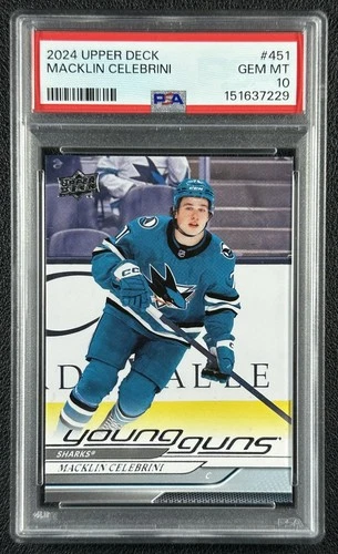 MACKLIN CELEBRINI PSA 10 2024-25 UPPER DECK #451 YOUNG GUNS RC ROOKIE GEM MINT