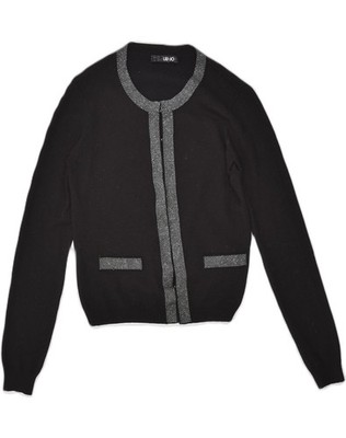 LIU JO Damen Strickjacke Pullover EU 38 Medium Schwarz Viskose FM17