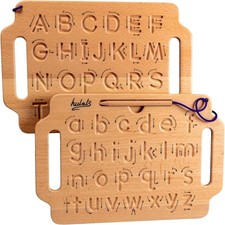 Learn to Write: Portable Wooden Alphabet Letter Tracing Sensory Pad Board - Todd