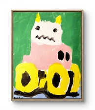 Aleph Original Art Monster Truck 7 14x11 Colorful Modern Painting on Canvas