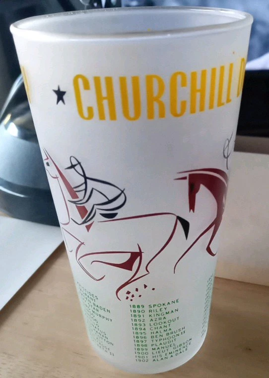 1956 Kentucky Derby Glass Two Stars Two Tails Churchill Downs Horse Racing - Image 2 of 4