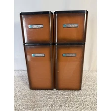 Vintage Masterware Kitchen Canisters Set 4 Amber Brown Metal MADE IN USA