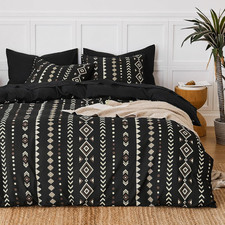 - Western Comforter Set, Boho Southwestern Rustic Style with Striped Aztec Multi