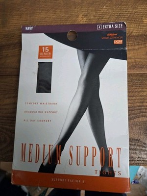 Marks & Spencer Extra Size Navy 15 Denier Medium Supports Tights