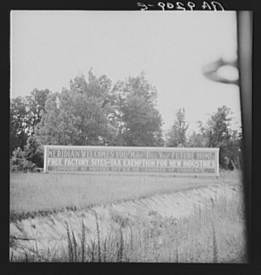 Meridian Mississippi 1930s Welcome Sign Future Home Free Factory Sites FSA