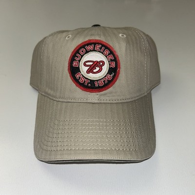 Budweiser Hat Tan Black Red Cotton Adjustable Hat Embroidered Patch The Game New