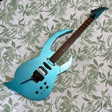 Ibanez Electric Guitar Rare Unique Shape HSH Tremolo Metallic Blue USED