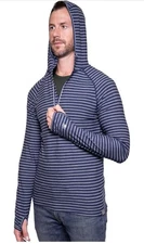 MERIWOOL LAYERS 190 Ultra Fine Merino Wool Hoodie 1/4 Zip Mens Sweater Sz XL 190